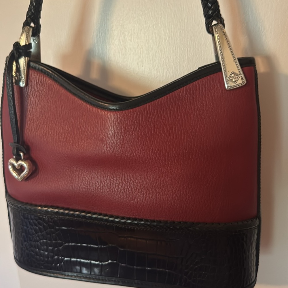 Brighton Black and Red leather Shoulder Bag
